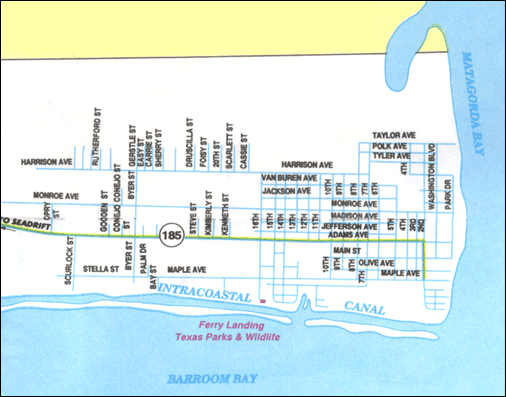 Map of Port O'Connor Texas